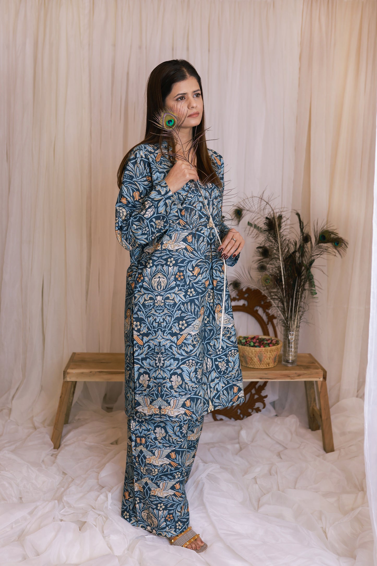 Sparrow Sketch Cotton 2-Piece