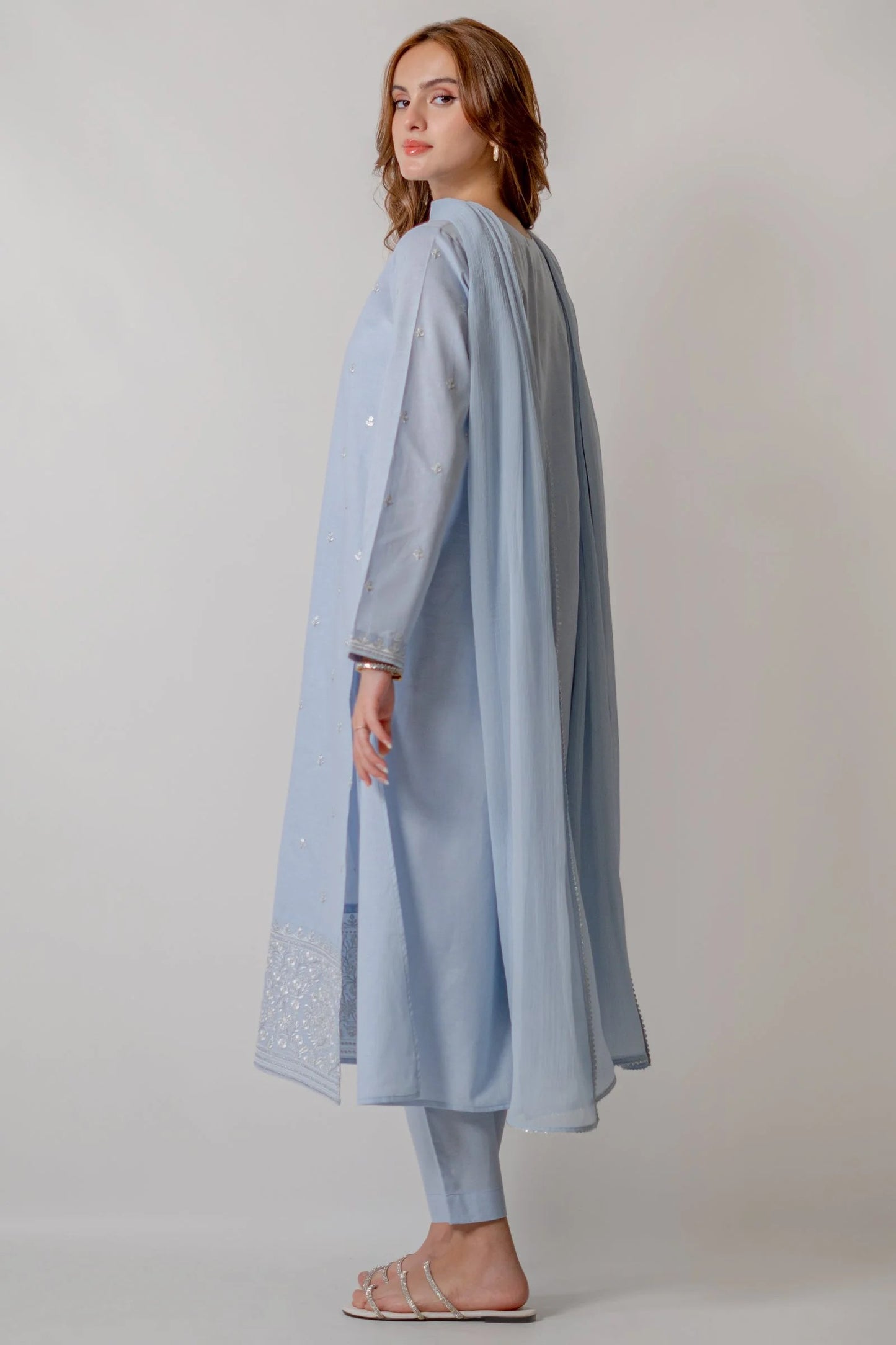 Soft Sky Embroidery |3-piece Stitched Dress