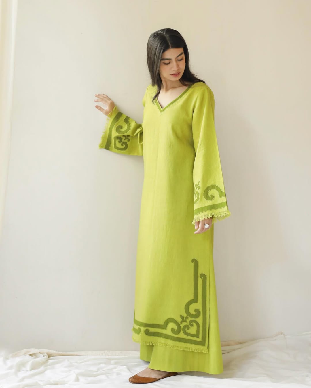 Lime Green Embroidered (2piece) outfit