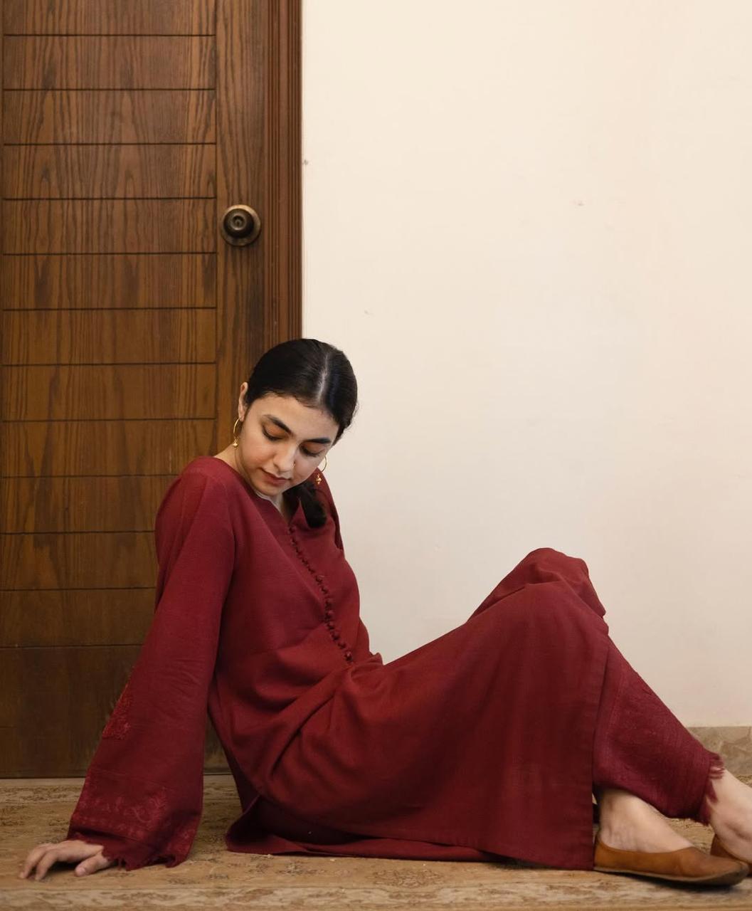 Mehroon 2piece outfit