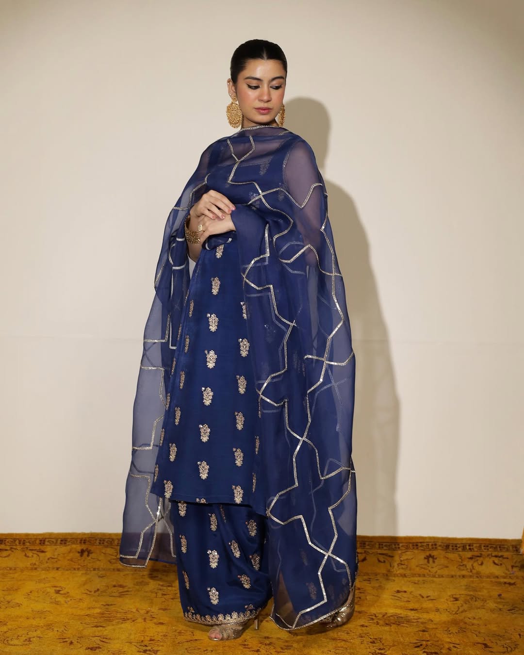 Cobalt blue 3-piece Stiched Dress