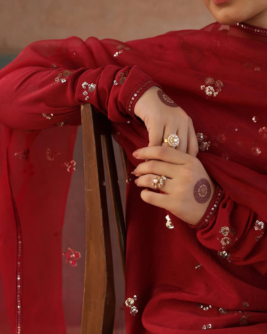 Rose Red / Maroon | Stitched -3 Piece