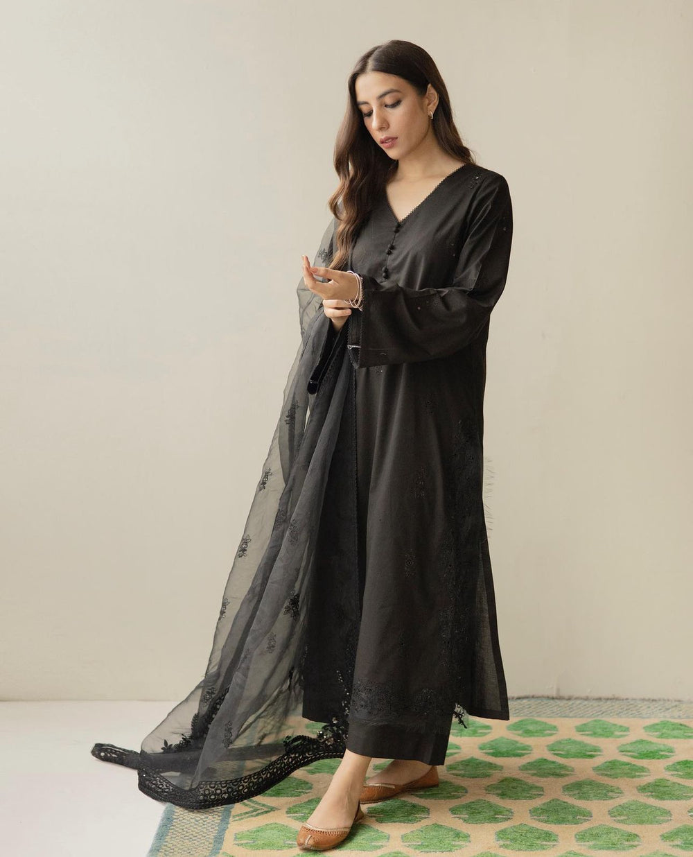 Shab Zehra / Jet Black | Stitched- 3 Piece