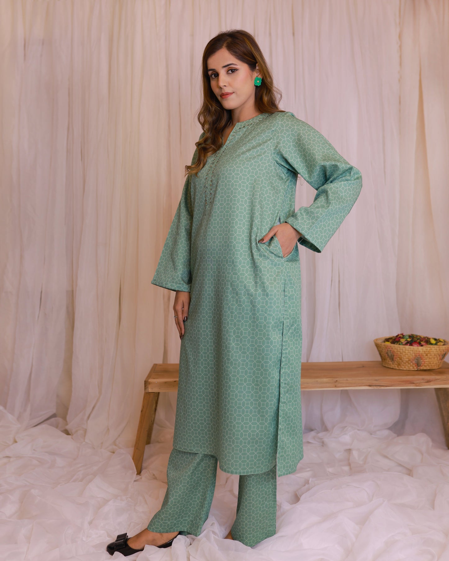 Sea Green Cotton 2-piece
