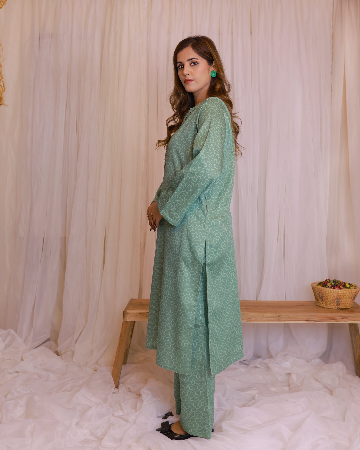 Sea Green Cotton 2-piece