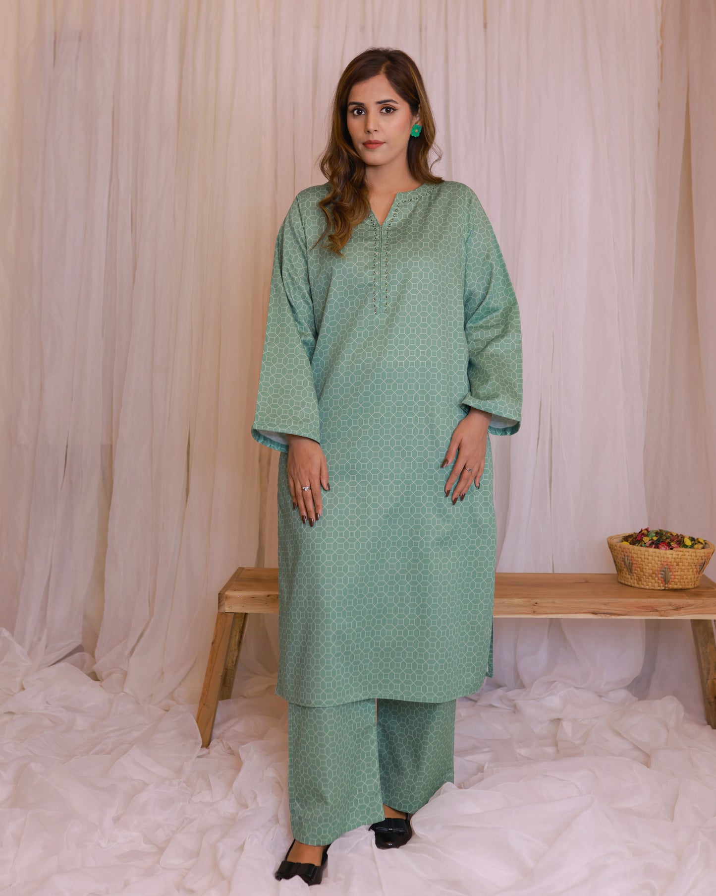 Sea Green Cotton 2-piece