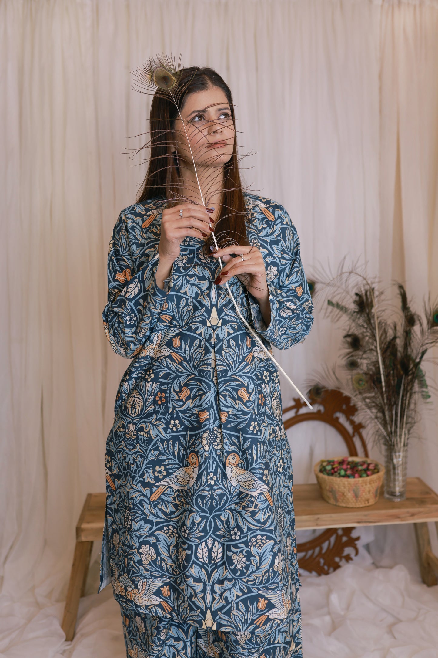 Sparrow Sketch Cotton 2-Piece