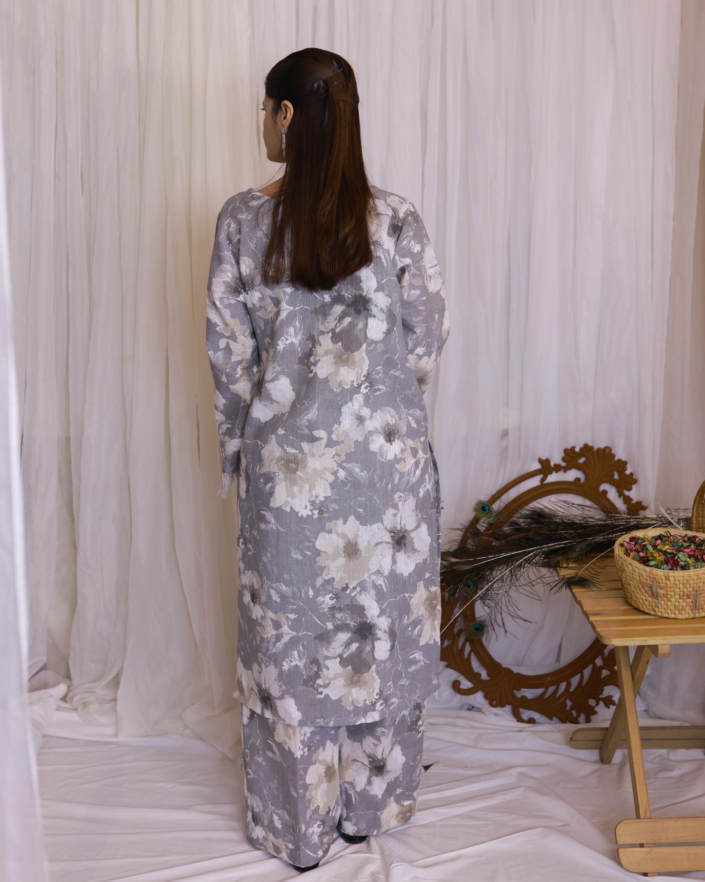 Gray Khaddar 2-piece Stitched Dress