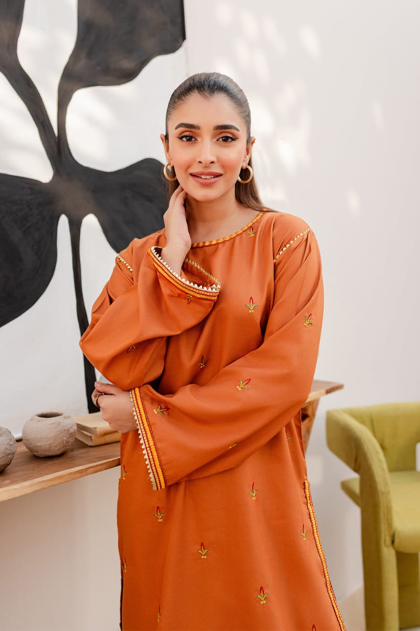 Orange Blossom Premium Cotton Satin |2-Piece