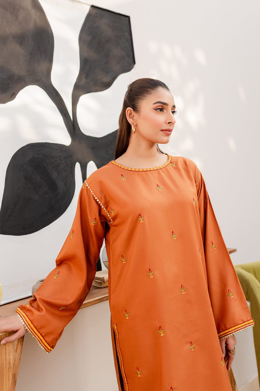 Orange Blossom Premium Cotton Satin |2-Piece