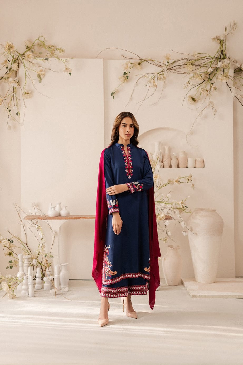 Blue & Red | 3-Piece Stitched Suit