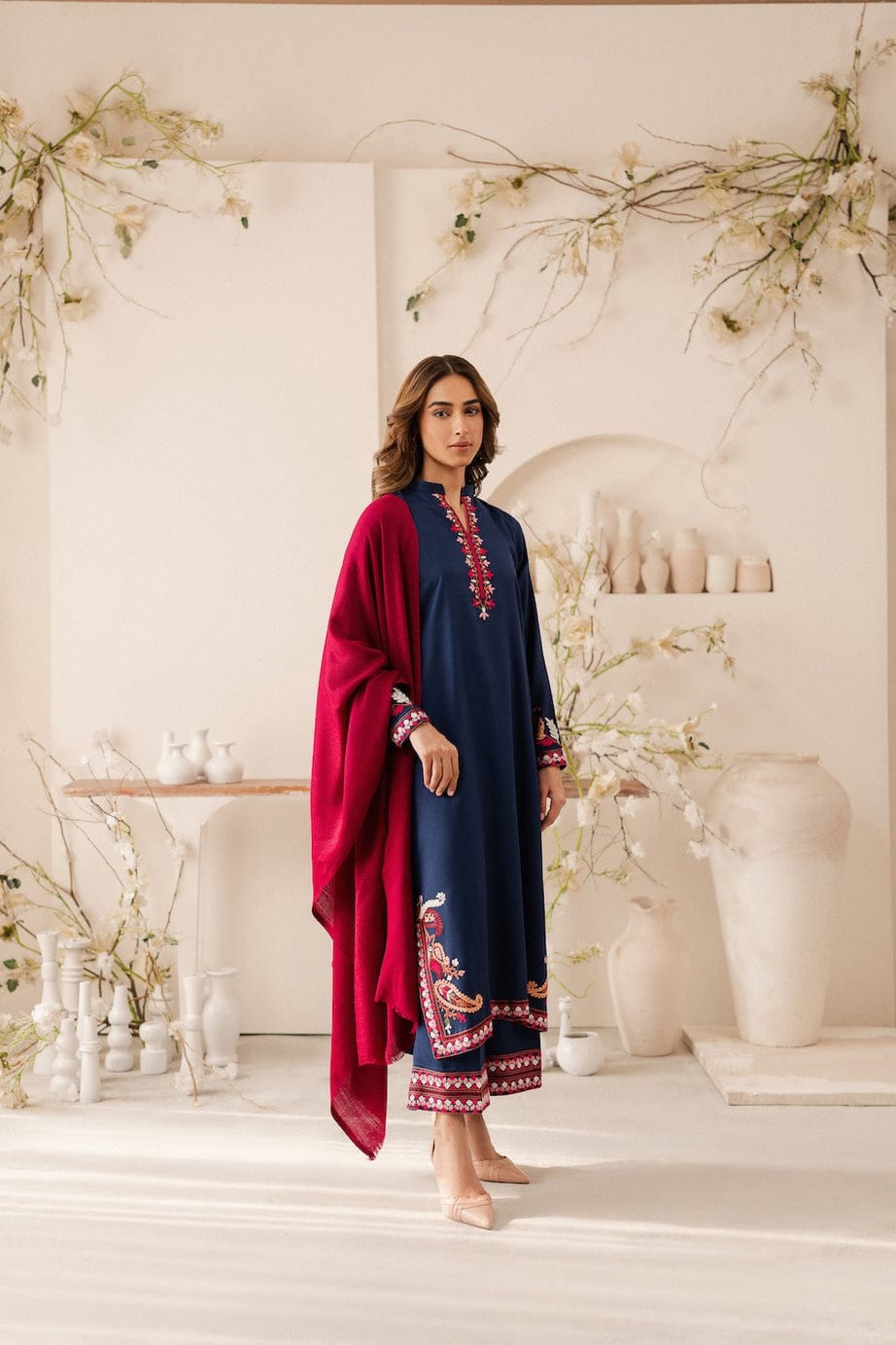 Blue & Red | 3-Piece Stitched Suit