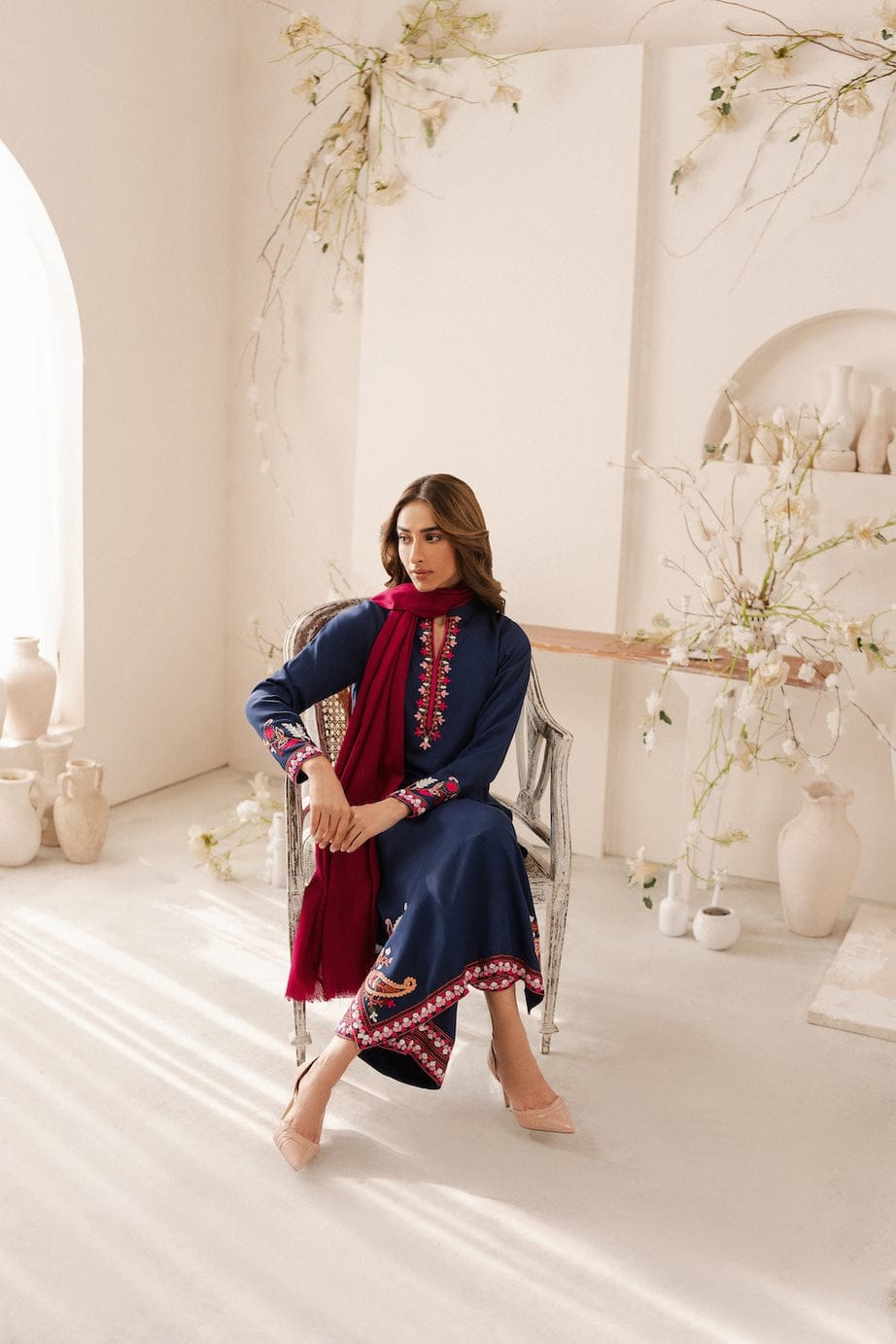 Blue & Red | 3-Piece Stitched Suit