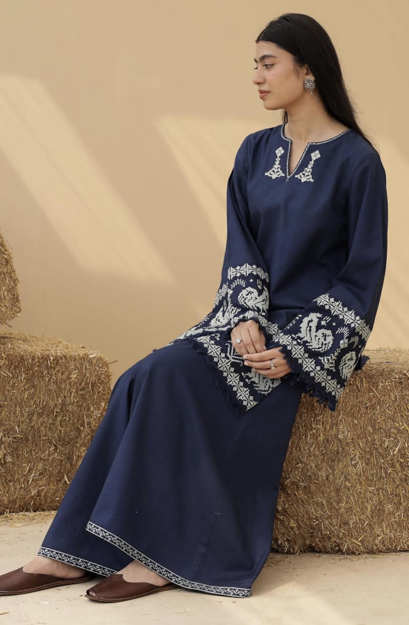 Blue Outfit With Same Shawl