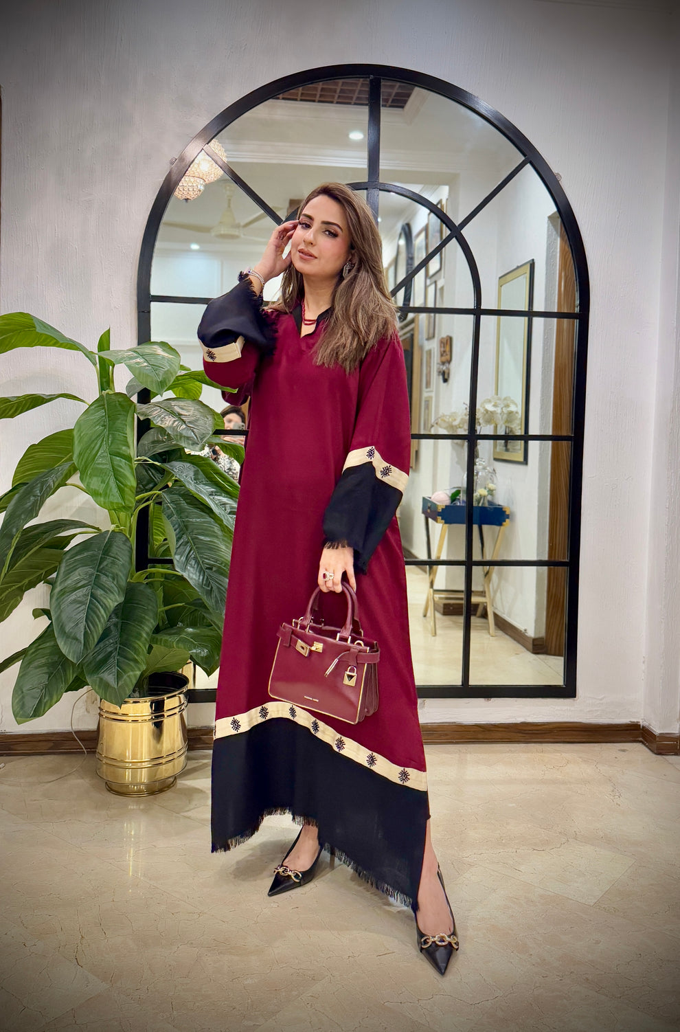 Cherry Black Elegance |2-piece  Long Dress