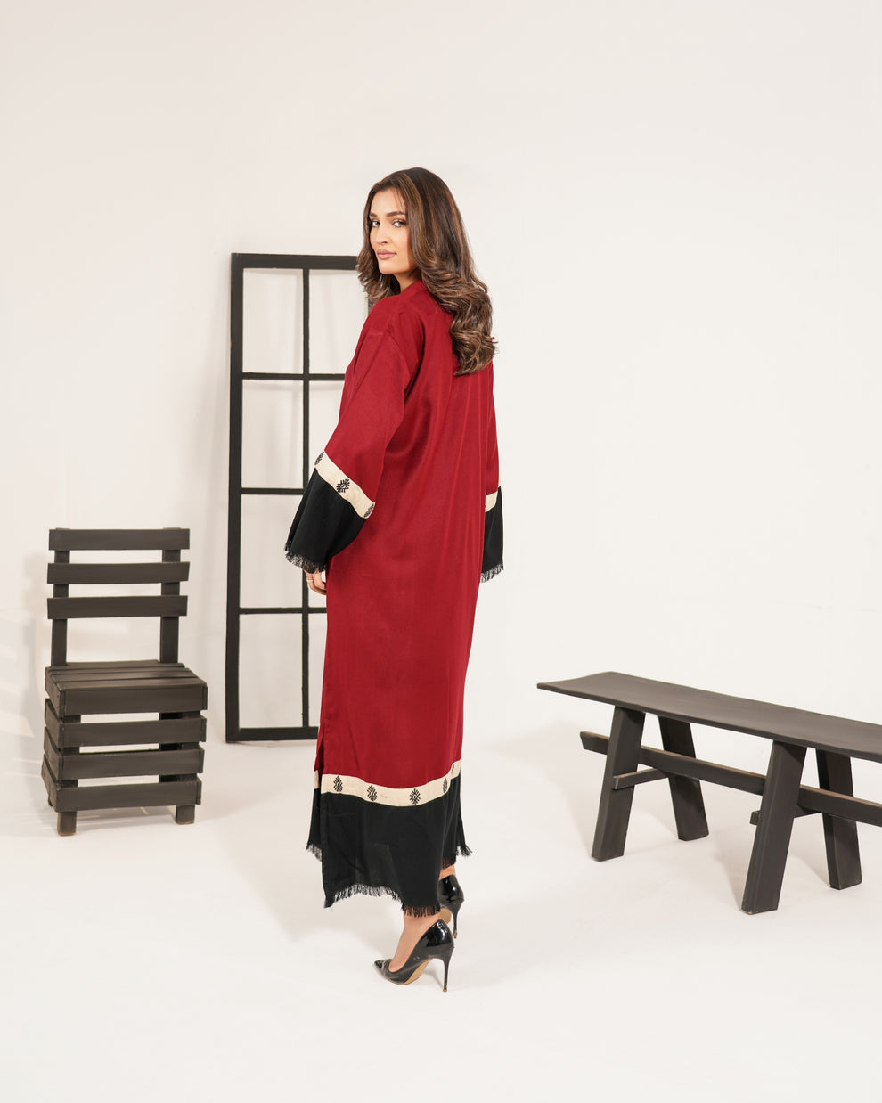 Cherry Black Elegance |2-piece  Long Dress