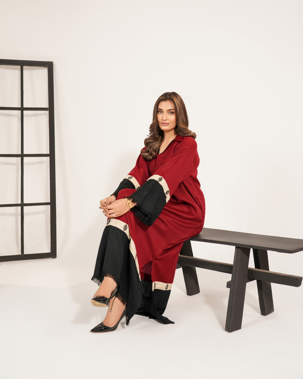 Cherry Black Elegance |2-piece  Long Dress