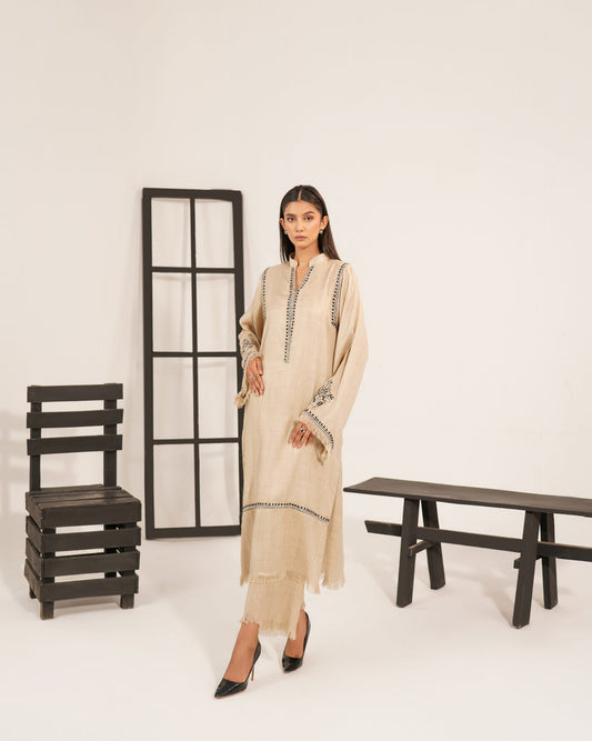 IVORY Embroidery Stitched 3-Piece