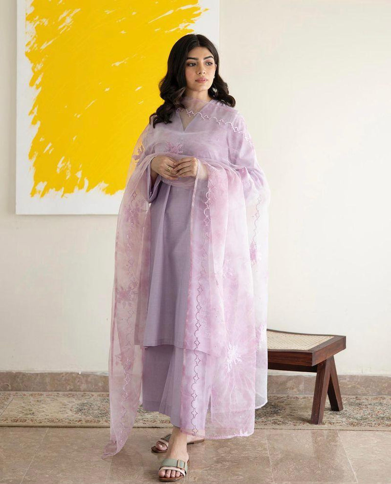 Indigo Lawn | 3-Piece Stitched Suit