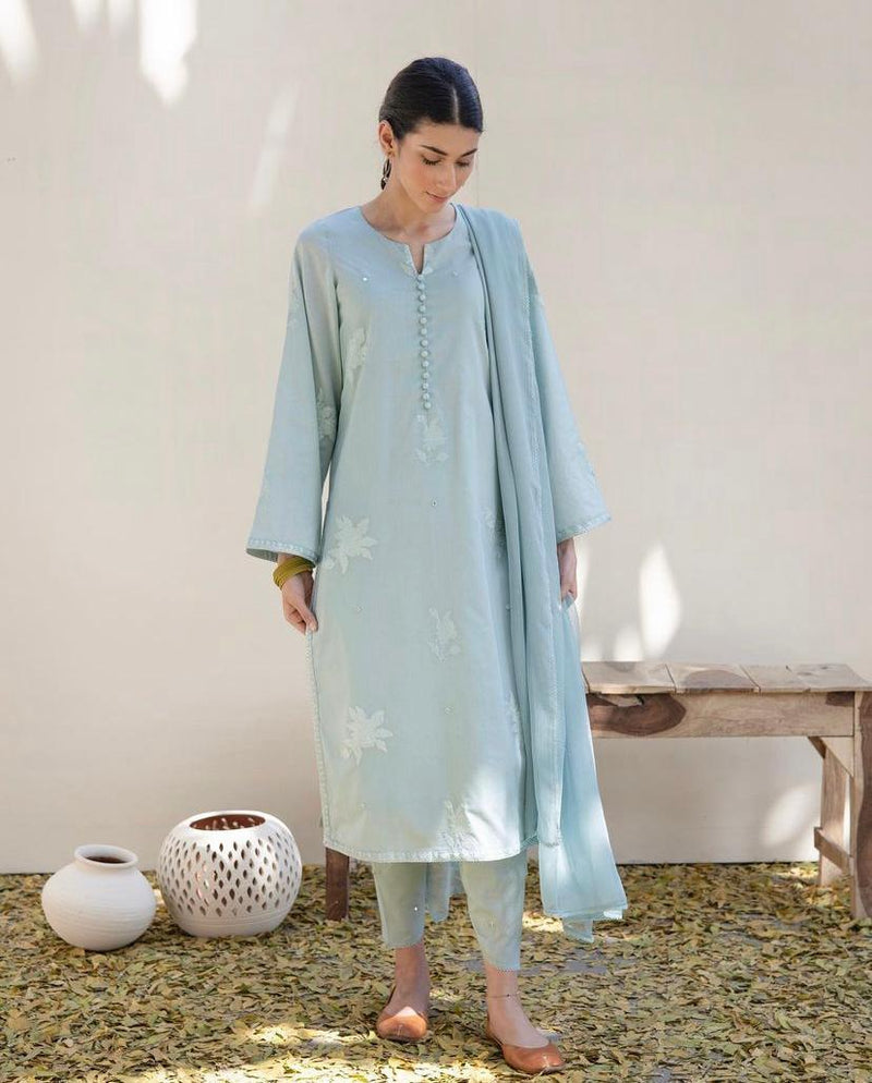 Aquamarine | 3-Piece Stitched Suit