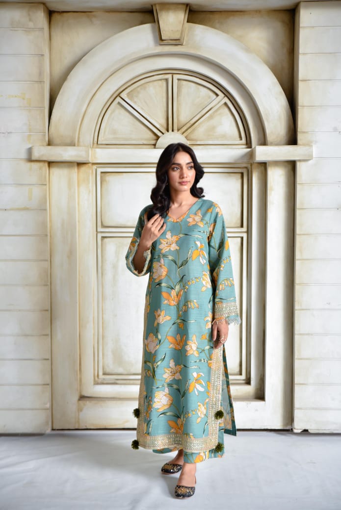 Zink Flora | 2-Piece Stitched Suit
