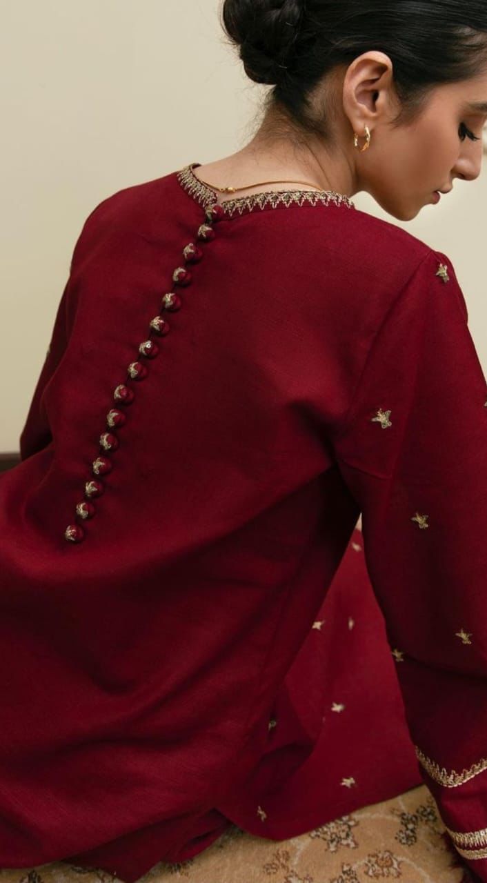 Mehroon Embroidery 2-piece Stitched Dress