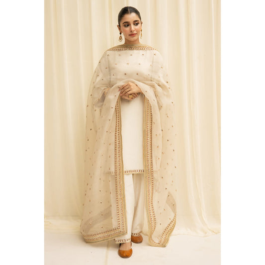 Crystal Bloom Embroidery |3-Piece Stitched Dress