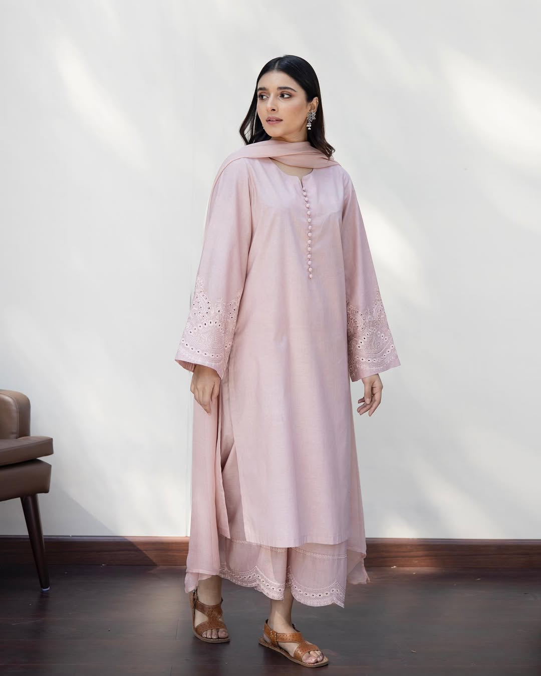 Light Plum Stitched Dress