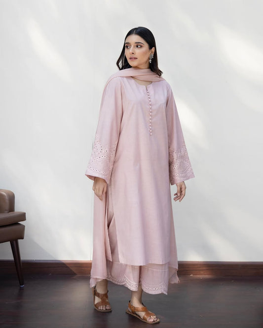 Light Plum Stitched Dress