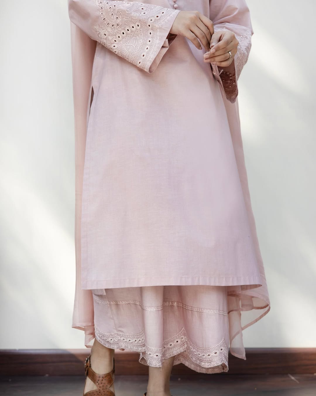 Light Plum Stitched Dress