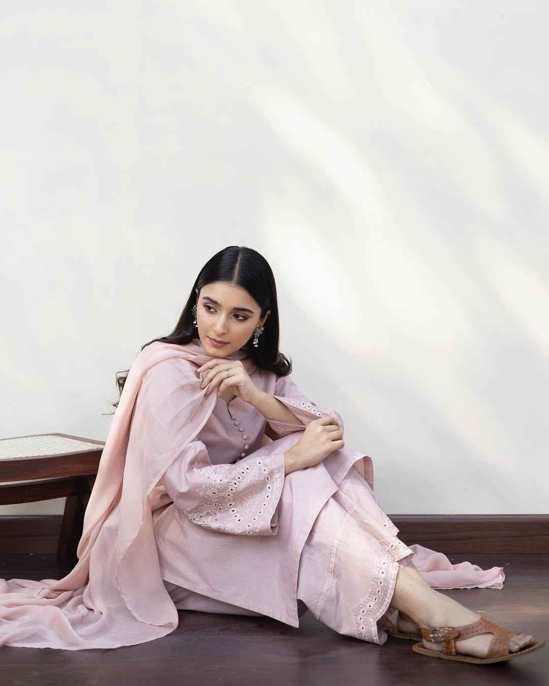 Light Plum Stitched Dress