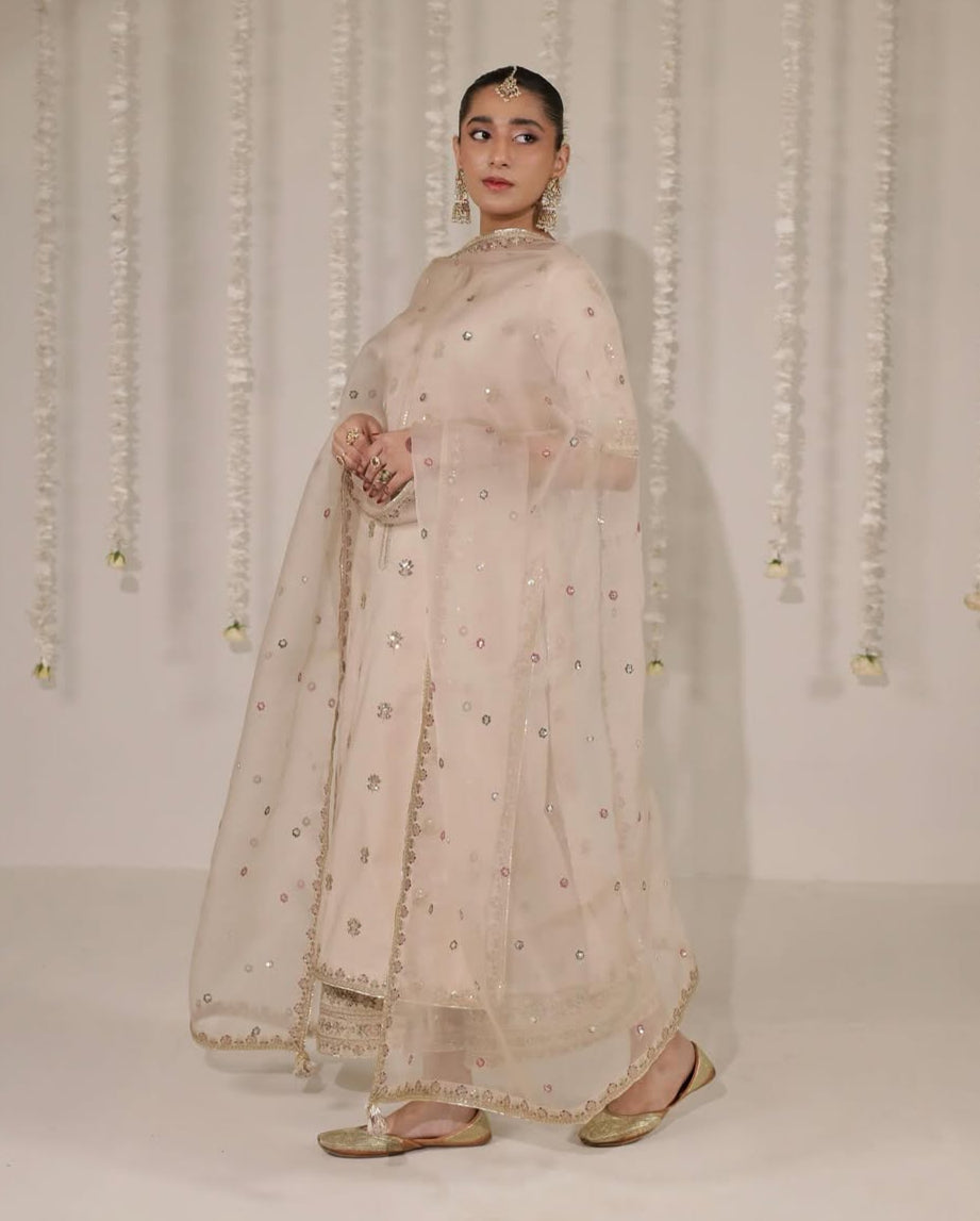 Beige Eid Arrival Stitched 3-Piece