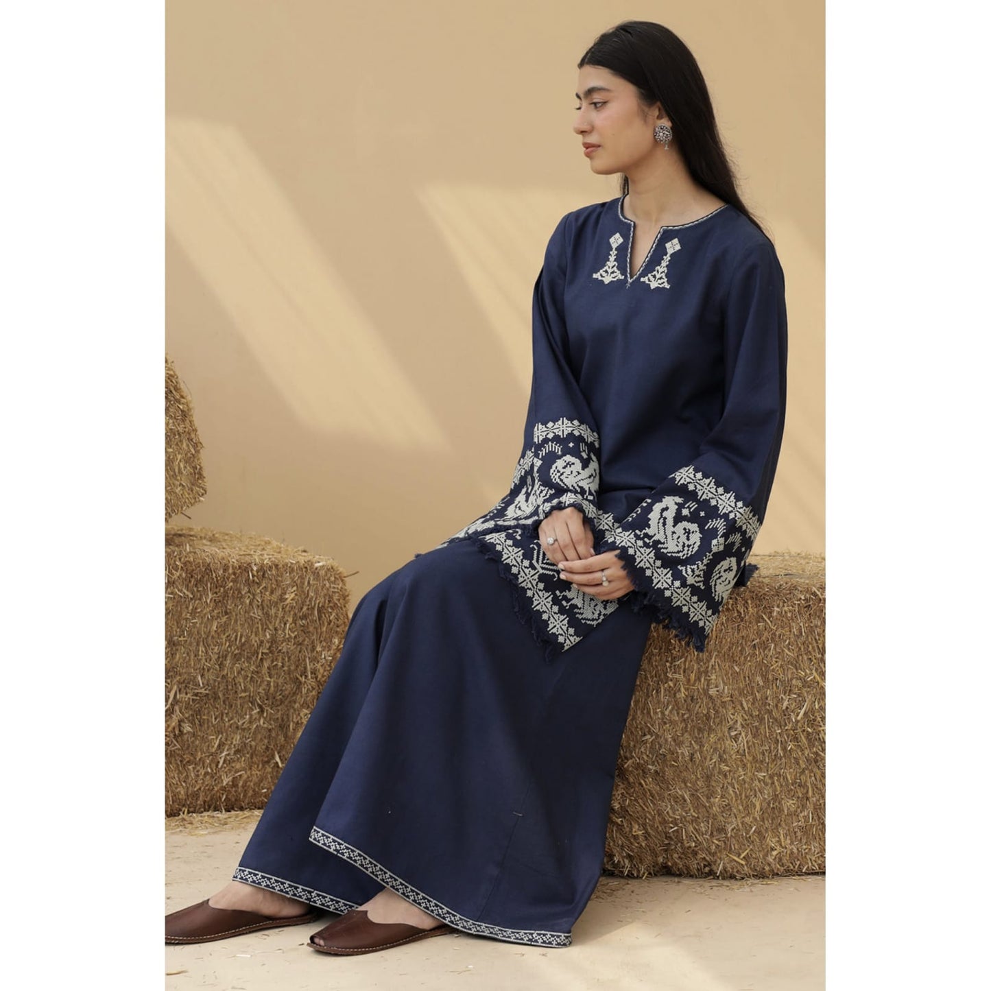 Navy Outfit 3-Piece (with same shawal)