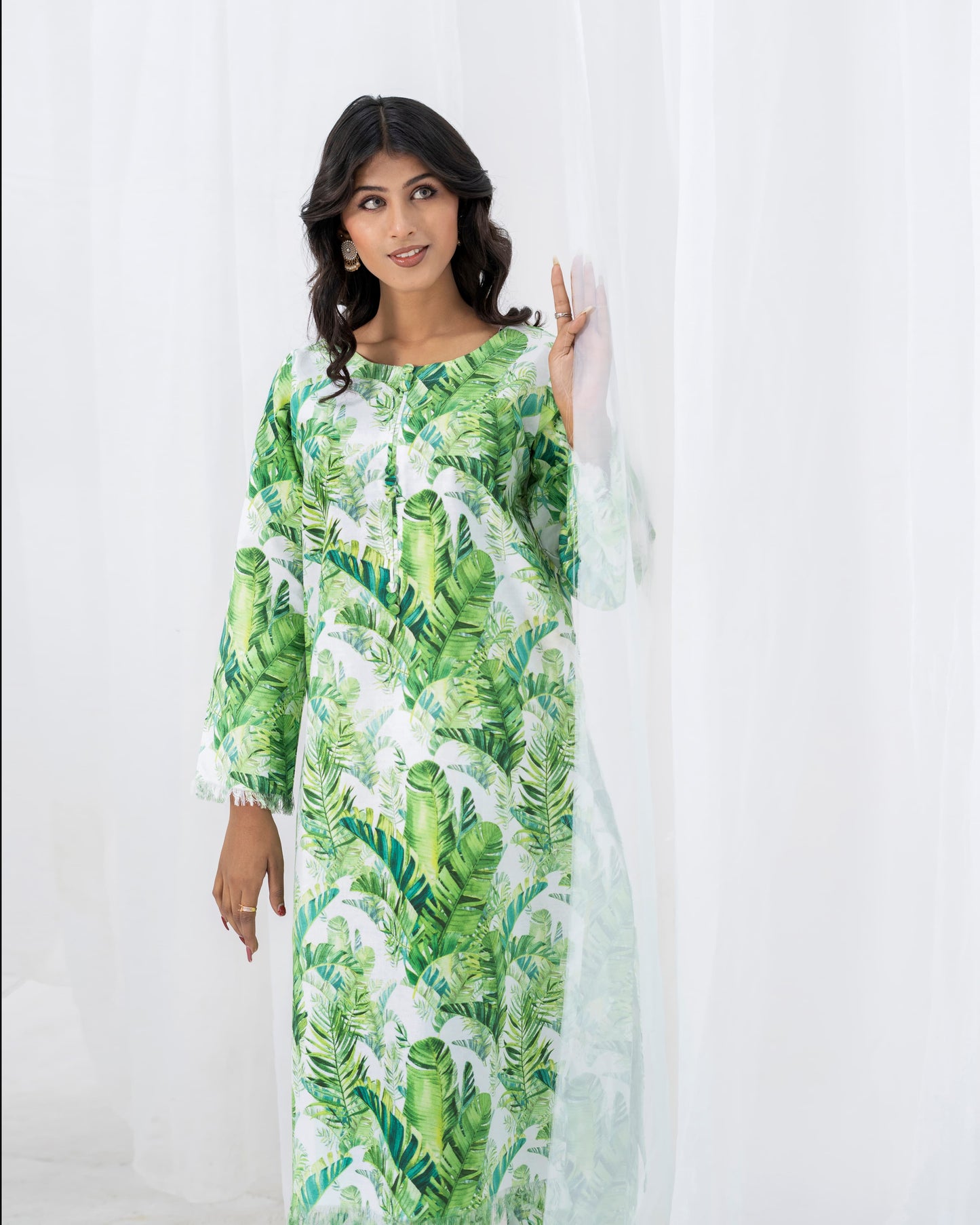 Green Print Winter Cotton 2-piece