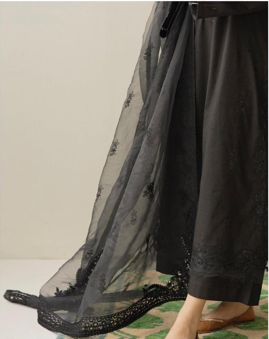 Shab Zehra / Jet Black | Stitched- 3 Piece