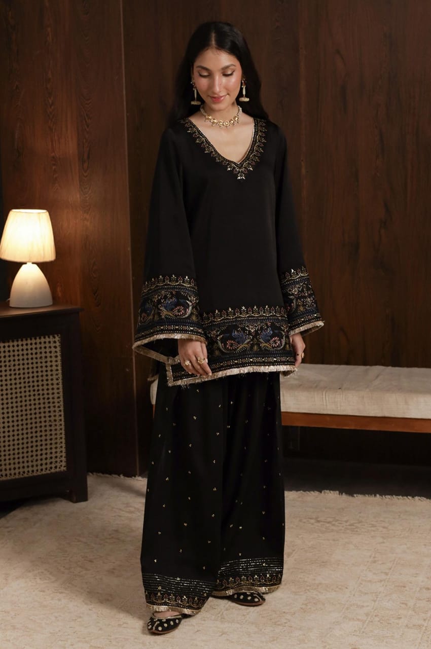 Black Embroidered (3piece) outfit