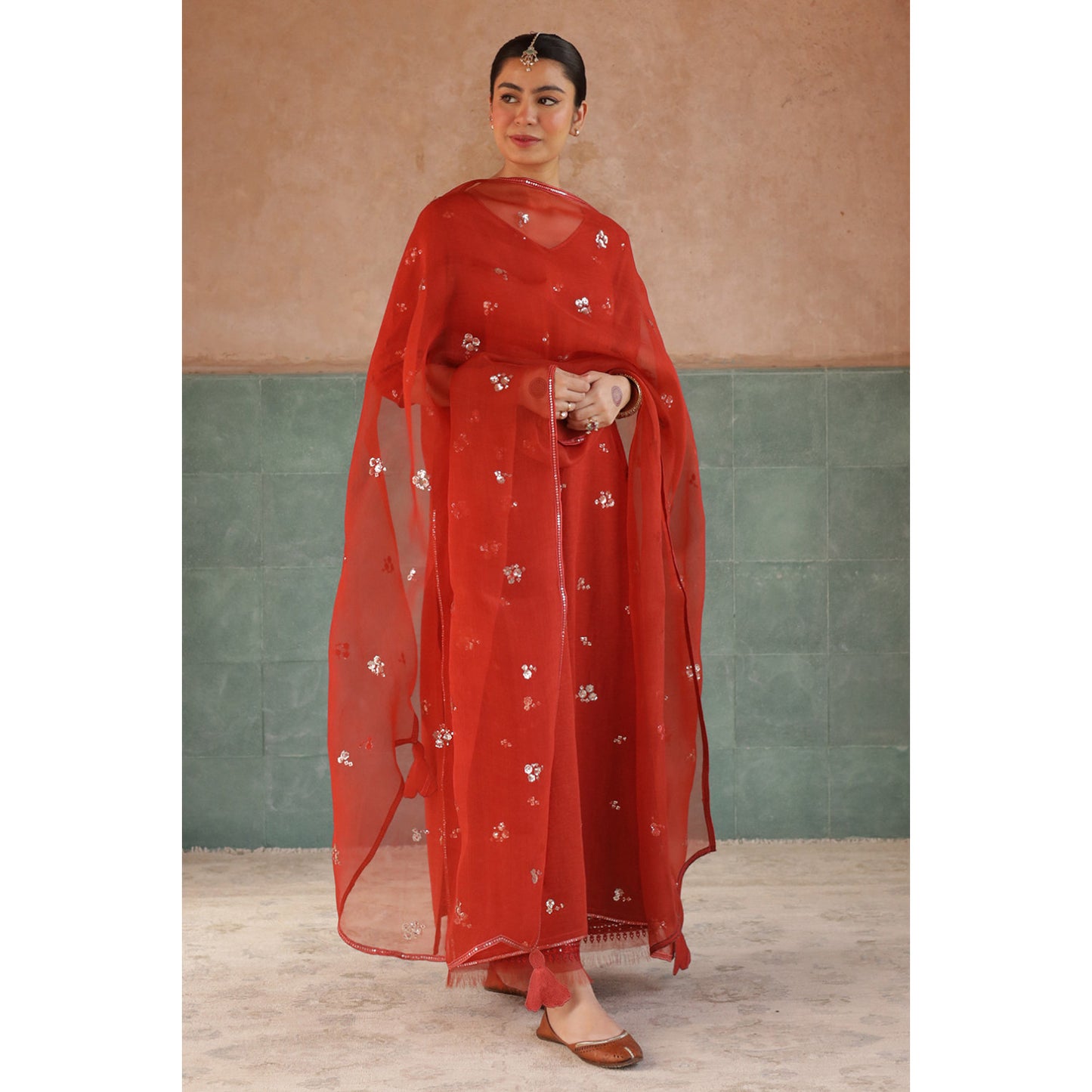 Burnt Orange Outfit Lawn Dress