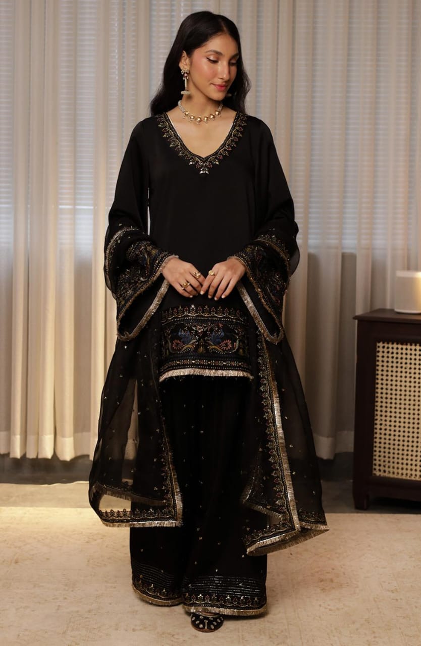 Black Embroidered (3piece) outfit