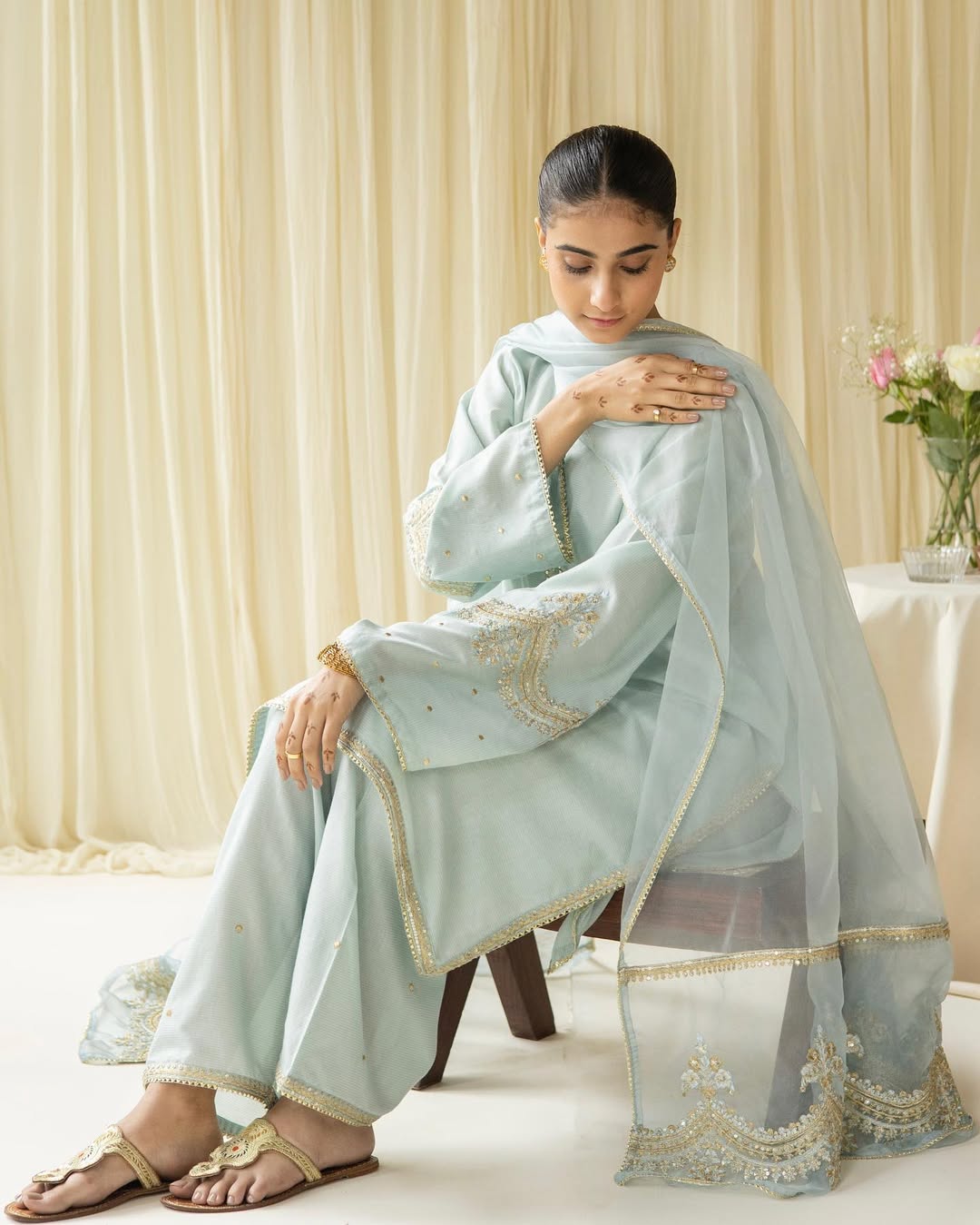 Ocean haze 3-piece Stiched Dress