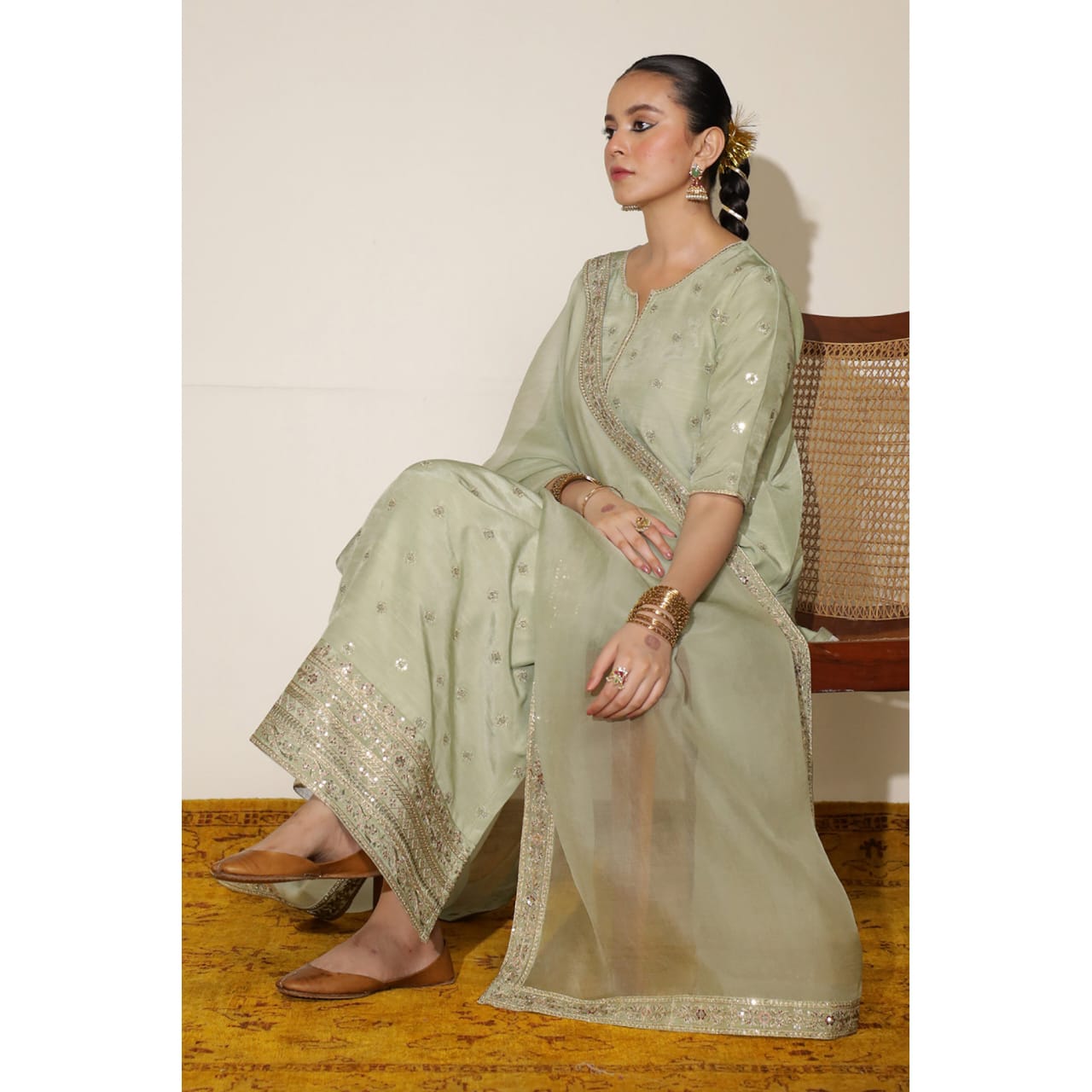 Sea Green Viscose 3-Piece