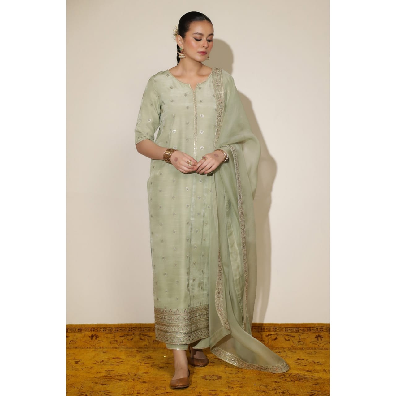 Sea Green Viscose 3-Piece