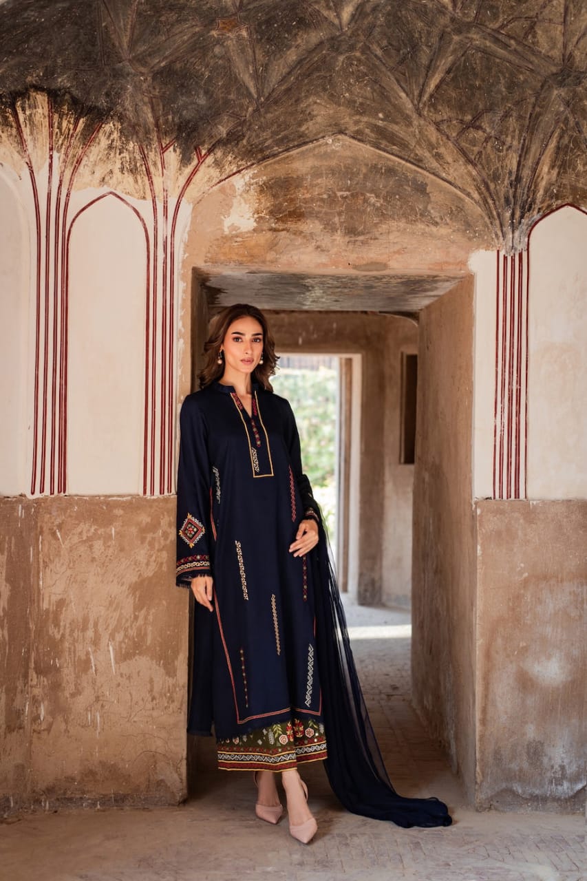 Blue Stitched 3-Piece