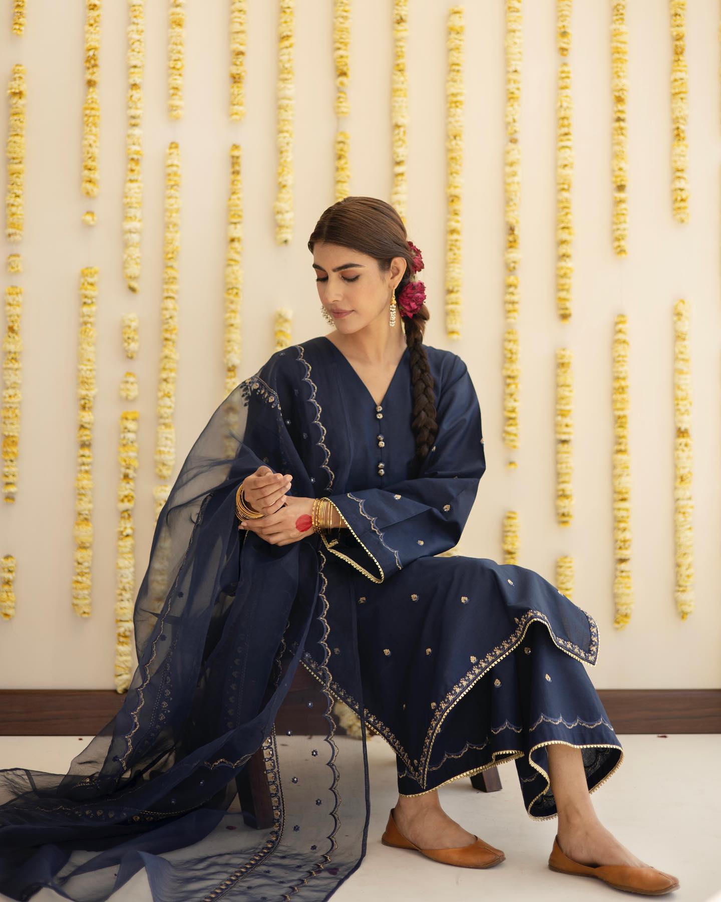 Blue winter's stitched🪡outfit (3 piece)