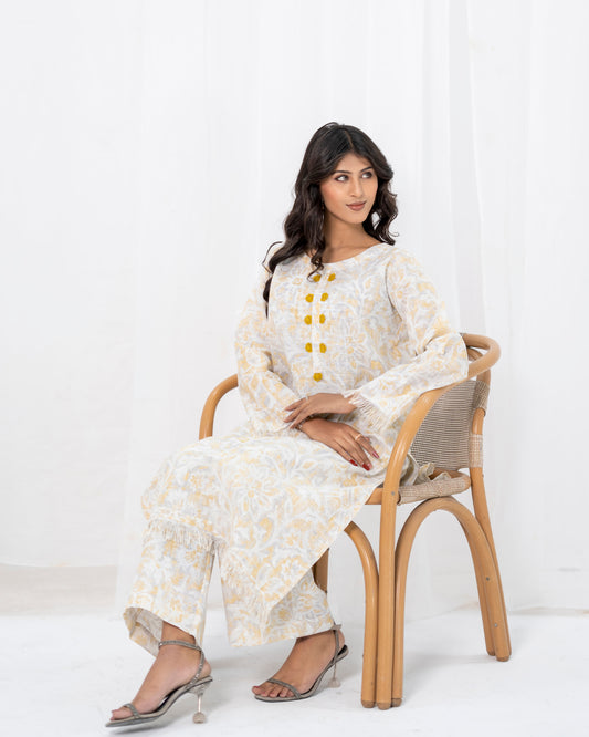 Skin Print Khaddar 2-piece