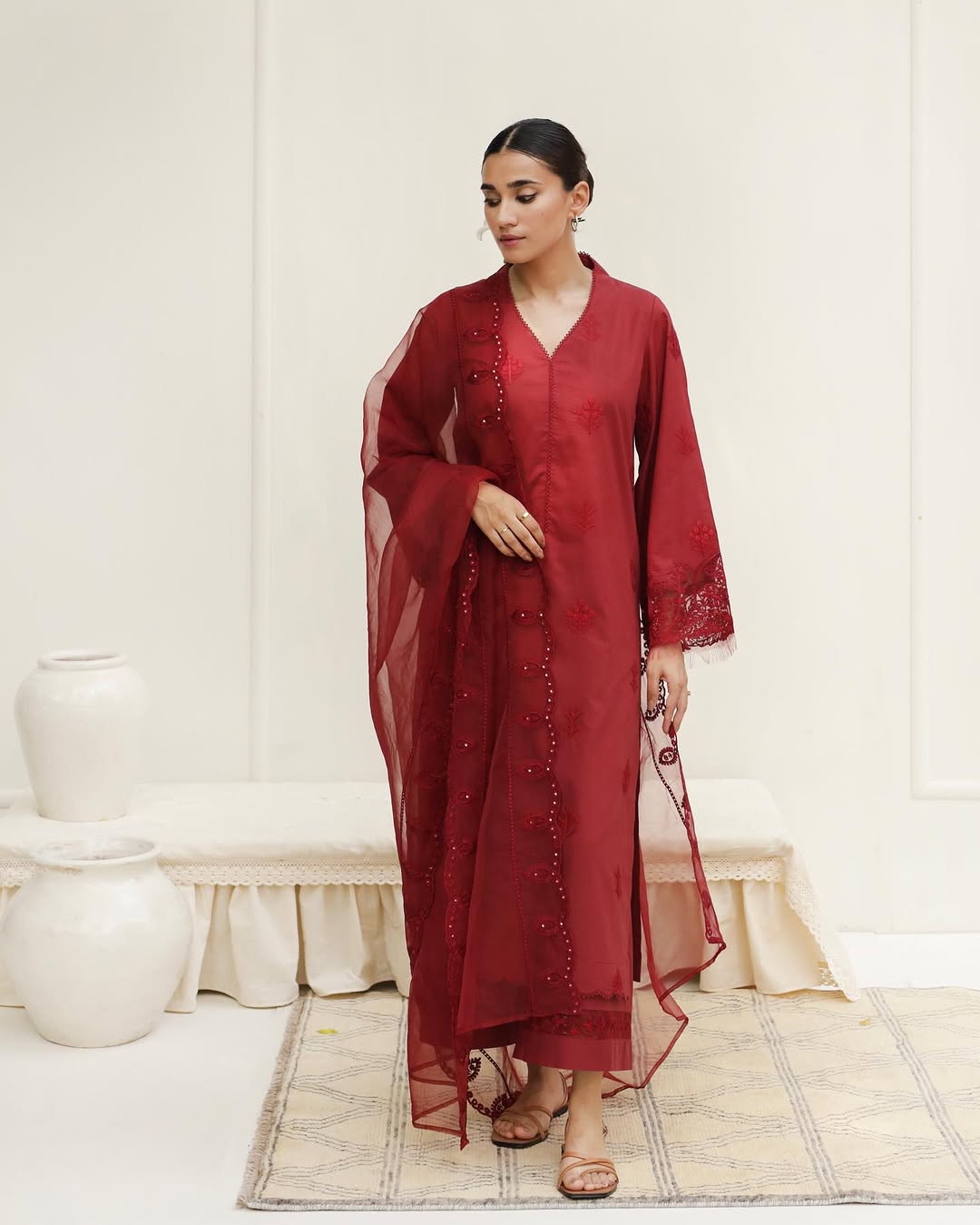 Cherry Chill Lawn 3-piece Stiched Dress