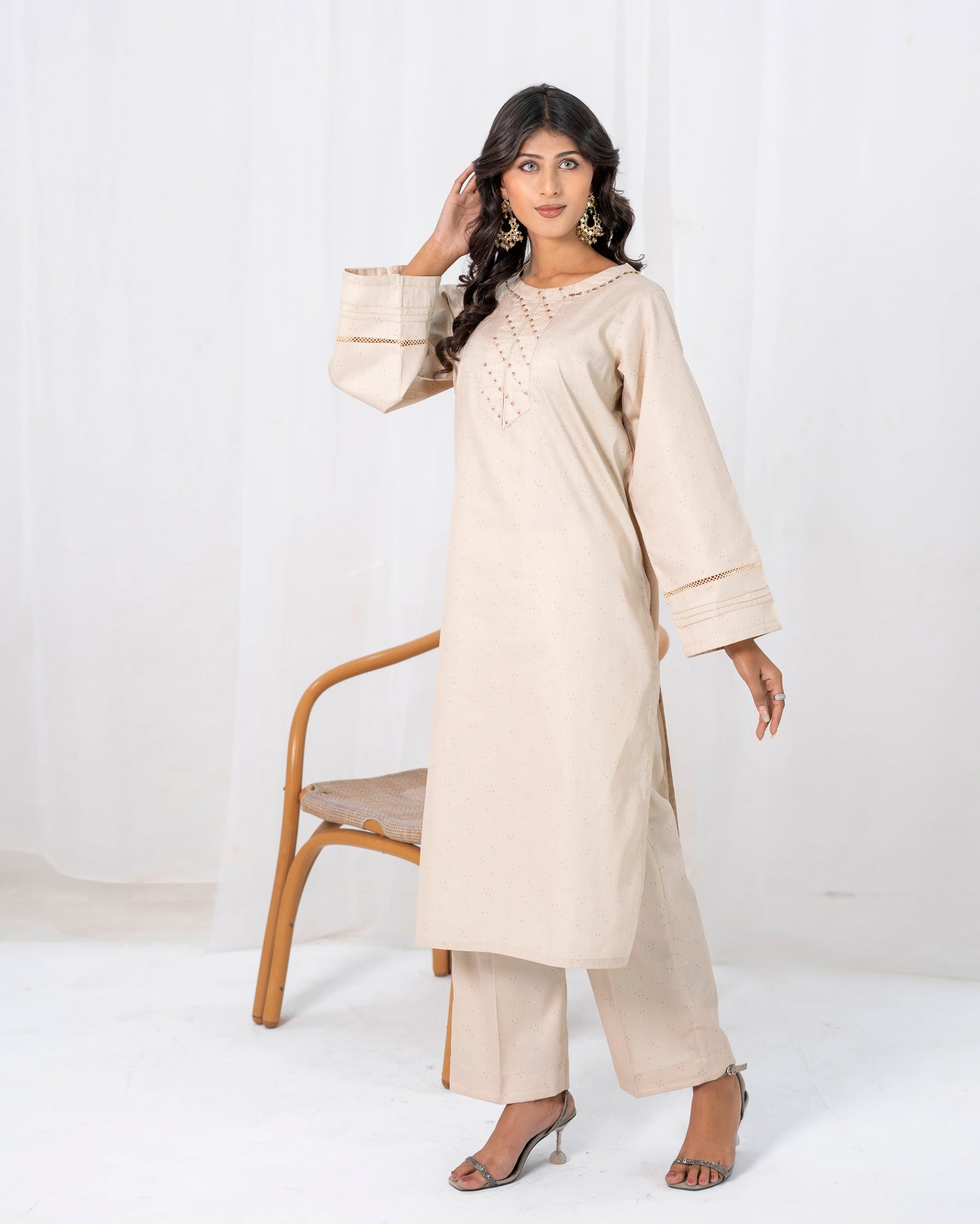 Light Skin Cotton Satin 2-piece