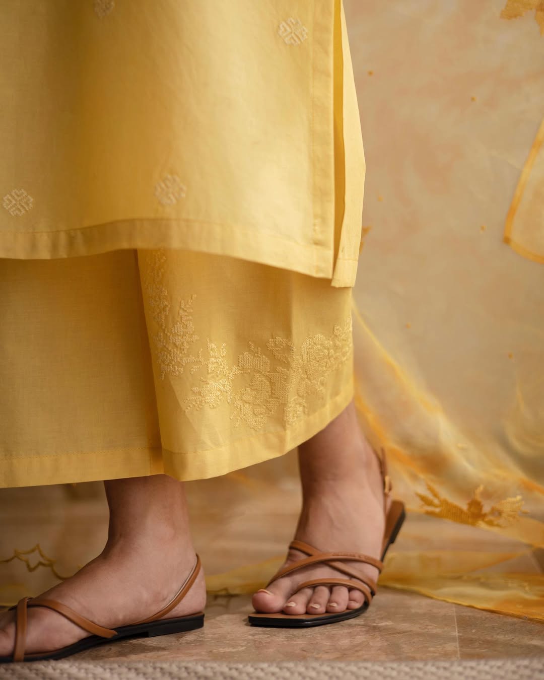 Yellow Mellow Full Sleeve's 3-Piece Stitched Outfit