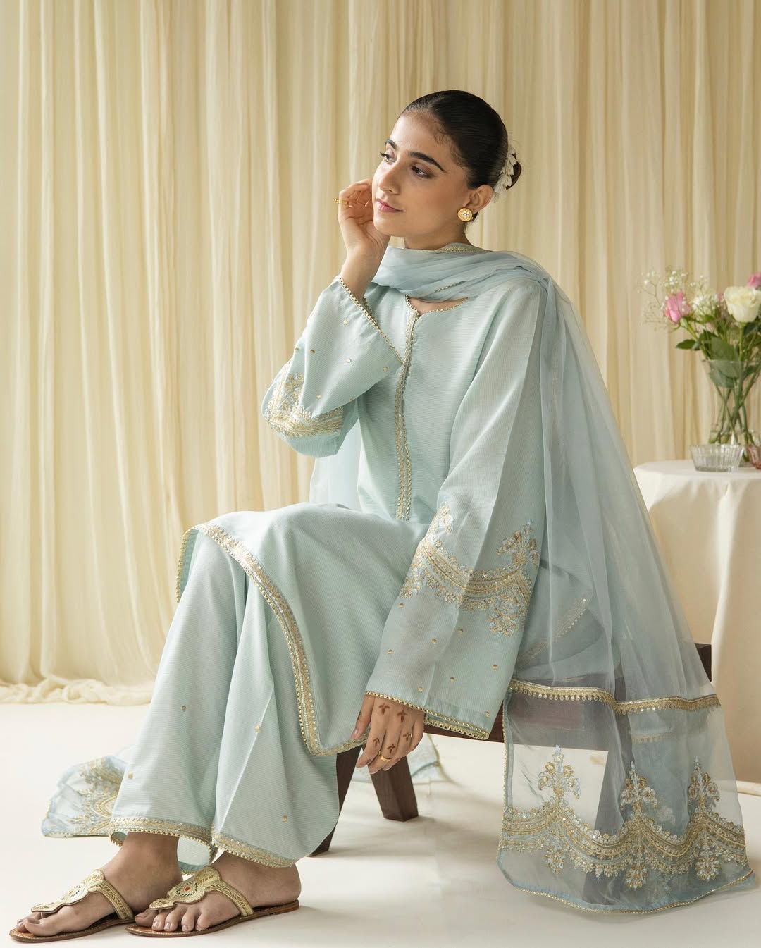 Ocean haze 3-piece Stiched Dress