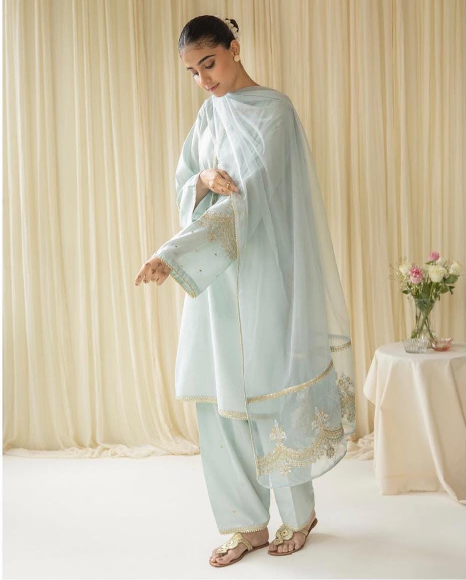 Ocean haze 3-piece Stiched Dress