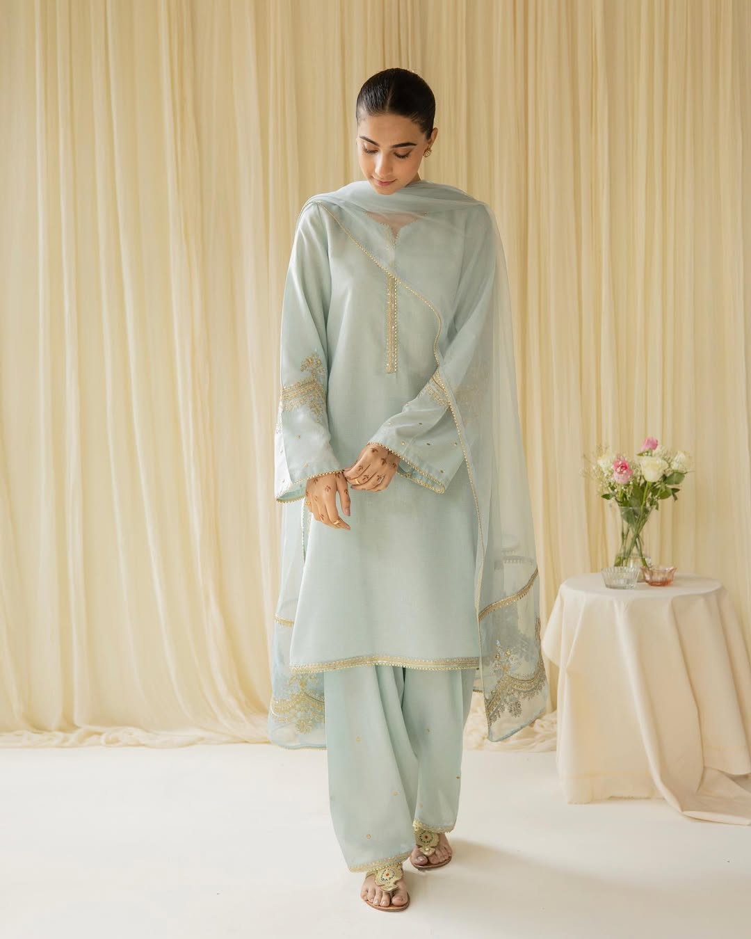 Ocean haze 3-piece Stiched Dress